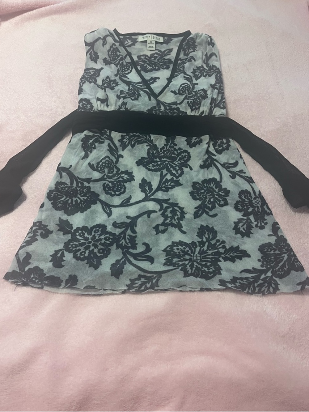Vintage White House Black Market Mesh Floral Top